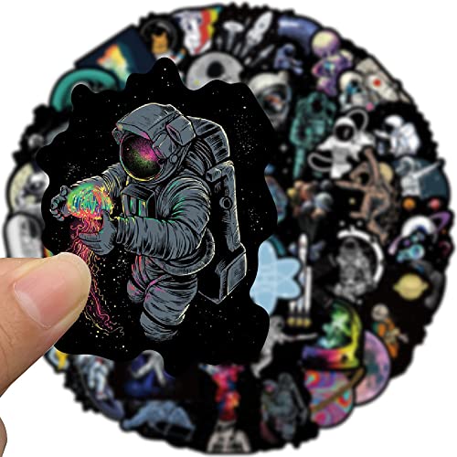 Confezione da 50 adesivi Space Explorer, impermeabili, in vinile, per bottiglie d'acqua, laptop, skateboard e altro ancora, perfetti per astronauti, appassionati di spazio e amanti dell'avventura
