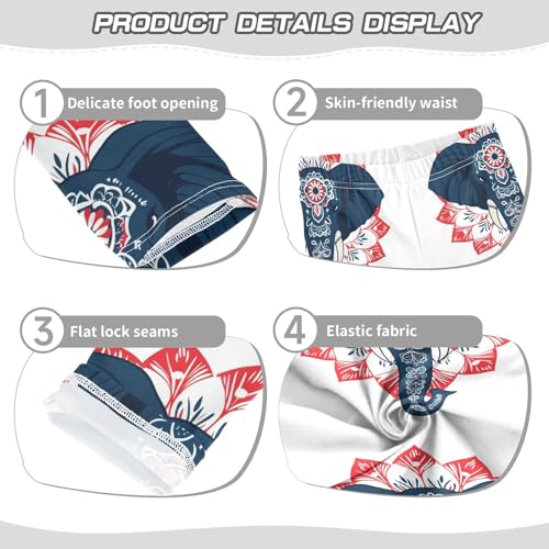 Elephant Mandala Floral Girls Casual Leggings for Kids Printed Long Pant Bottoms Stretch and Soft3