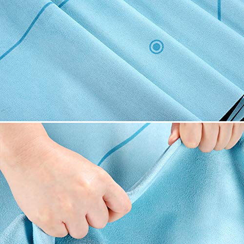 KUYOU Yogamat, opvouwbaar, 2 mm, dunne gymnastiekmat, antislip, hulplijnen, licht, milieuvriendelijk, duurzaam, hoogwaardig suède voor reizen, yoga en pilates, met draagtas en draagriem - Image 7