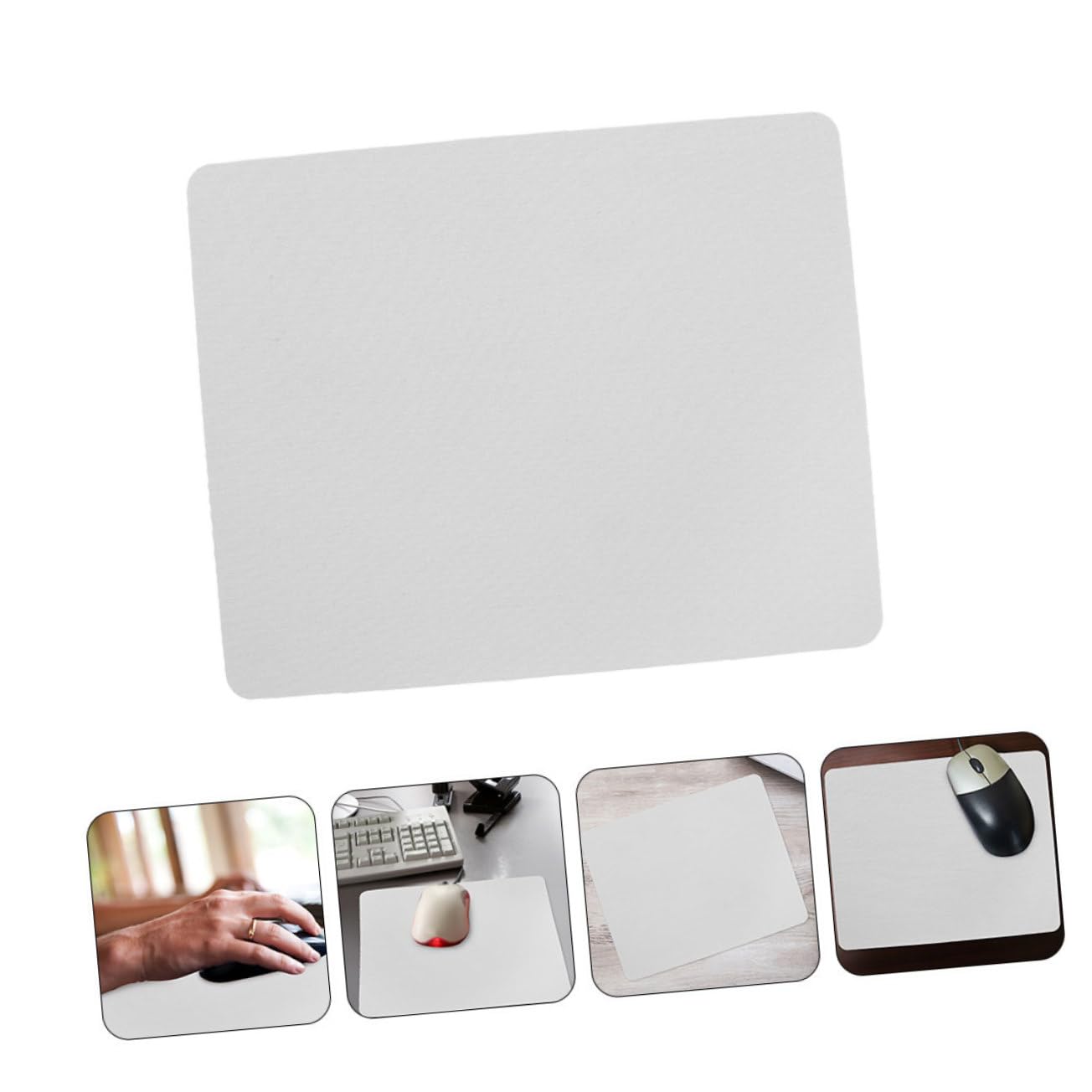 Tappetino Mouse per Sublimazione Bianco 20 Pezzi in Gomma | Festa Scuola Decor, Desktop e Keyboard, per Working e Gaming, Design DIY Blank