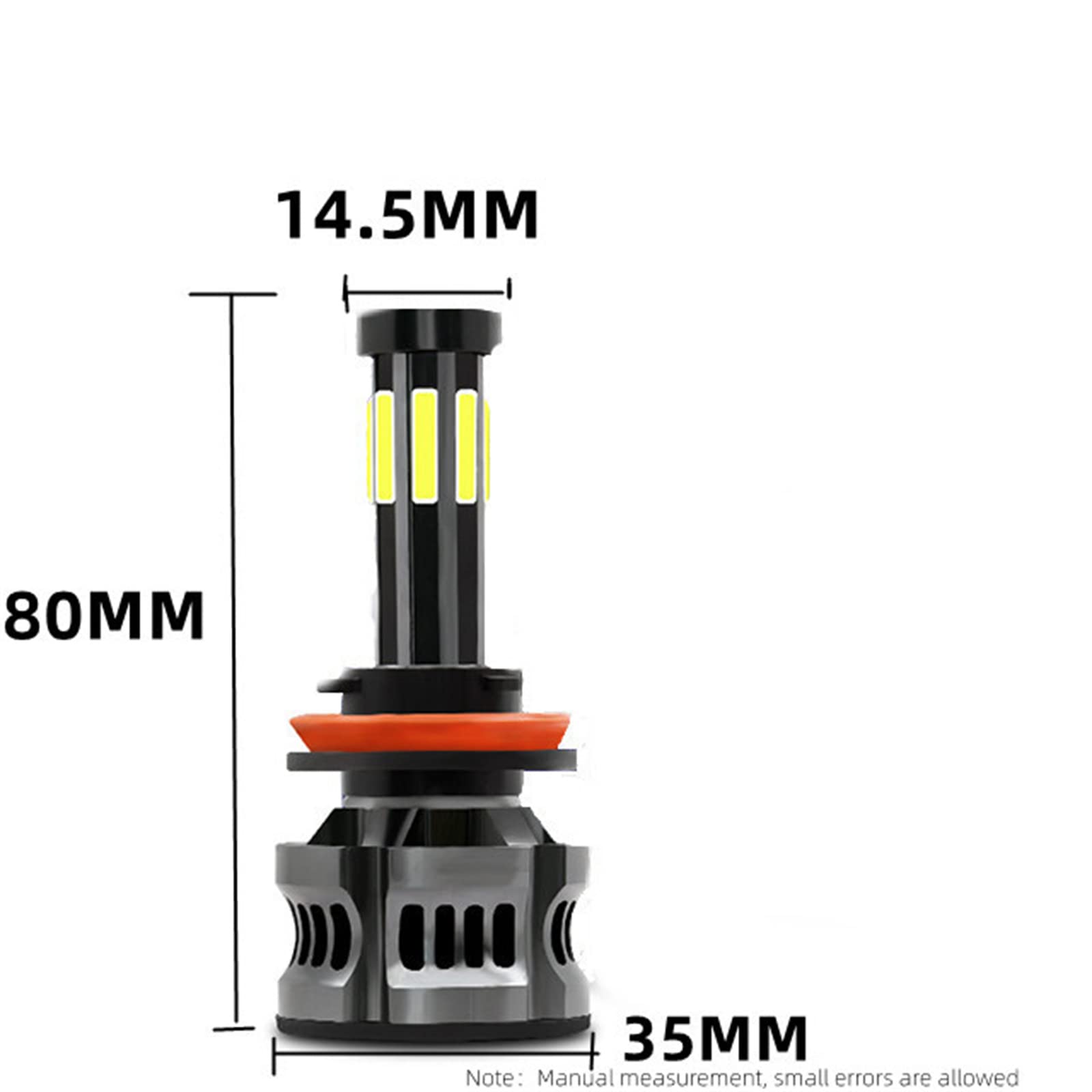 Faro A LED, Otto Lati 360 Luce 130W 12000 Lumen Lampadine Per Fari A LED Più Luminose, Kit Di Conversione LED Super Luminoso 6000K A Fascio Alto Anabbagliante, Confezione Da 2,H4