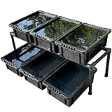 おひさまめだか メダカ飼育ラック (黒, 1段6個置き)