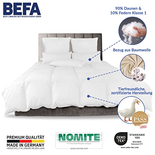 Daunendecke 155×220 cm von BEFA NATUR aus deutscher Produktion