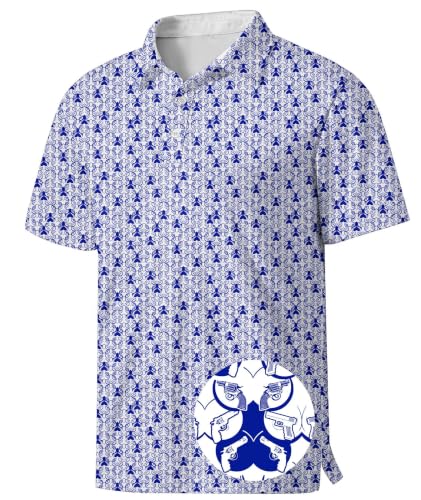 Mens Golf Shirts Short Sleeve Funny Golf Shirts for Men Performance Moisture Wicking Quick Dry Collared Polo Shirt miniatura 1