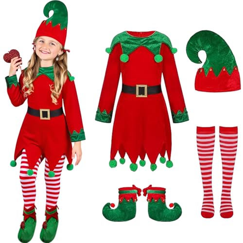 Disfraz de Elfo Navideño para Niñas Talla 8-9 Años miniatura 1