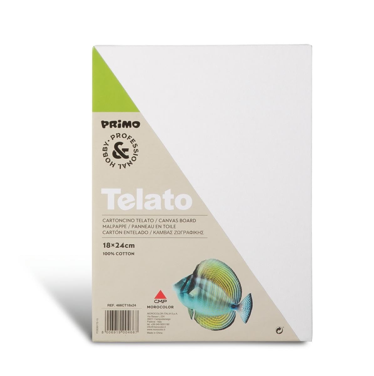 PRIMO Tela per Dipingere in Cartoncino 18x24 100% Cotone Acid Free