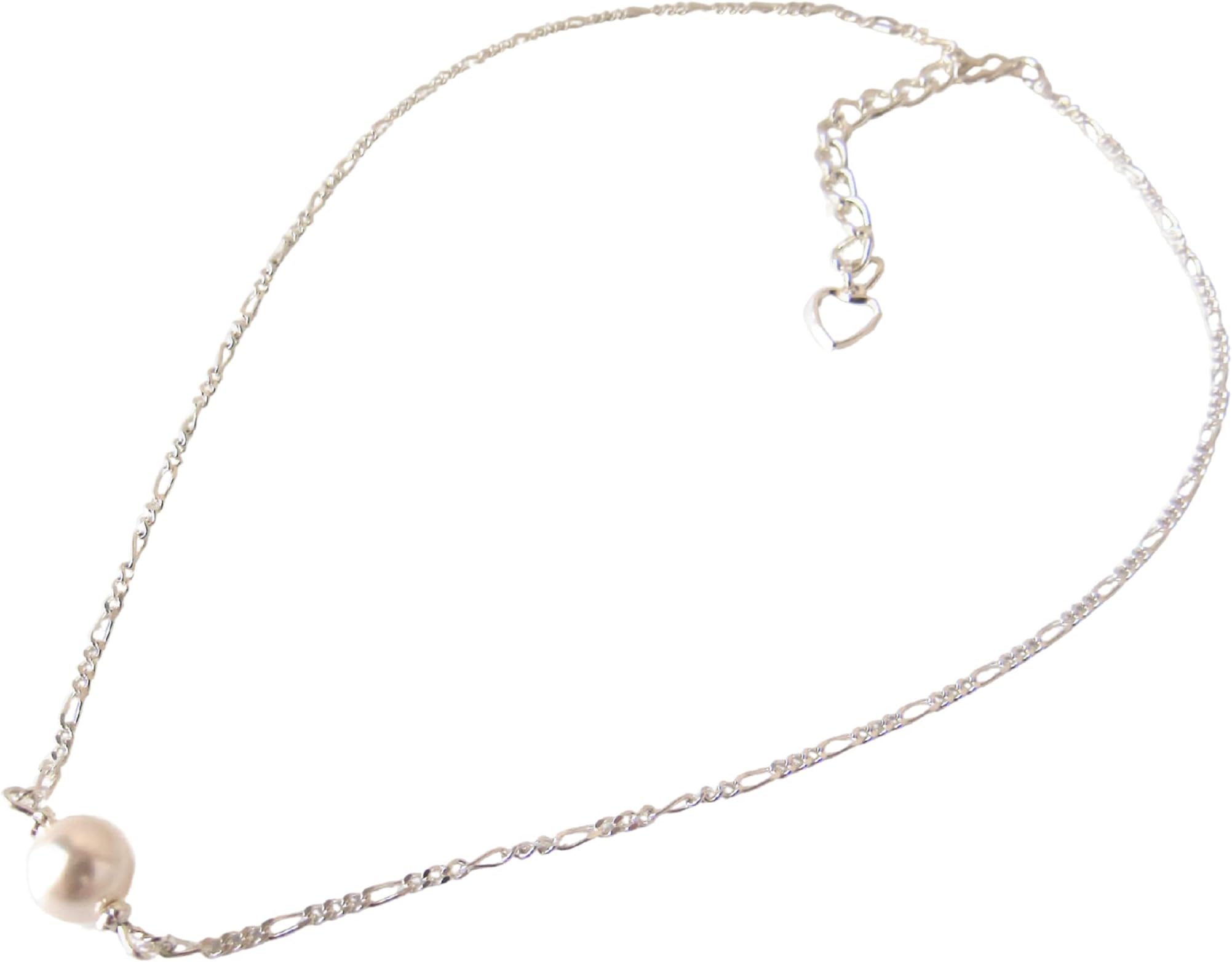 MelJoy Creations JewelrySolitaire Pearl Necklace, Single Pearl Choker Necklace Sterling Silver Chain, Choice of Necklace Lengths, Necklace for Women Teen Girls, Gift for Girlfriend Wife, Handmade Jewelry