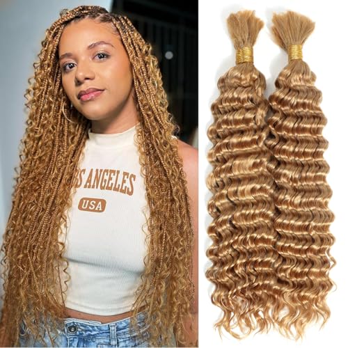 Urbeauty Human Braiding Hair #27 Color, Deep Wave Bulk Human
