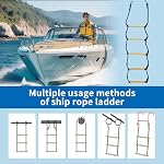 Échelle de corde de bateau, échelle antidérapante robuste, échelle de corde marine portable, échelle pour bateau gonflable, Pontoon, Kayak, canot à moteur (échelle de corde à bateau -5-1 étapes)