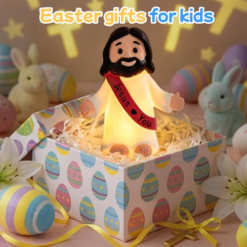 Figura de Jesús en resina con luz nocturna para mesa miniatura 5