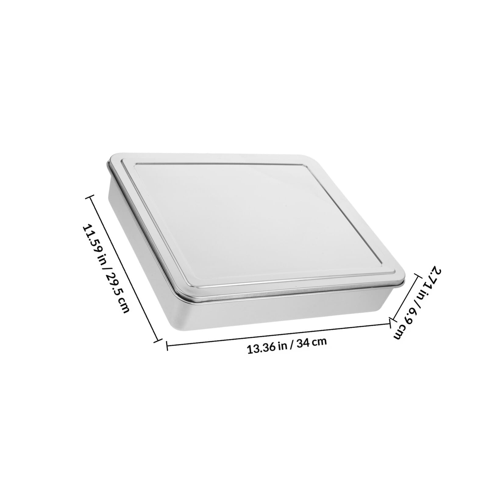 Backform aus Edelstahl Rechteckig 33X28X6cm mit Deckel Antihaft für Kuchen Tiramisu und Mousse Kuchen für Hausgebrauch und Gewerbe