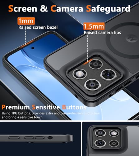 Image of FNTCASE for Motorola Moto G-Stylus-5G-2025 Case: Moto G Stylus 2026 Case Magnetic Translucent Matte Shockproof Slim Phone Cover - Military Grade Drop Proof Hard Back Anti-Fingerprint Protective Case