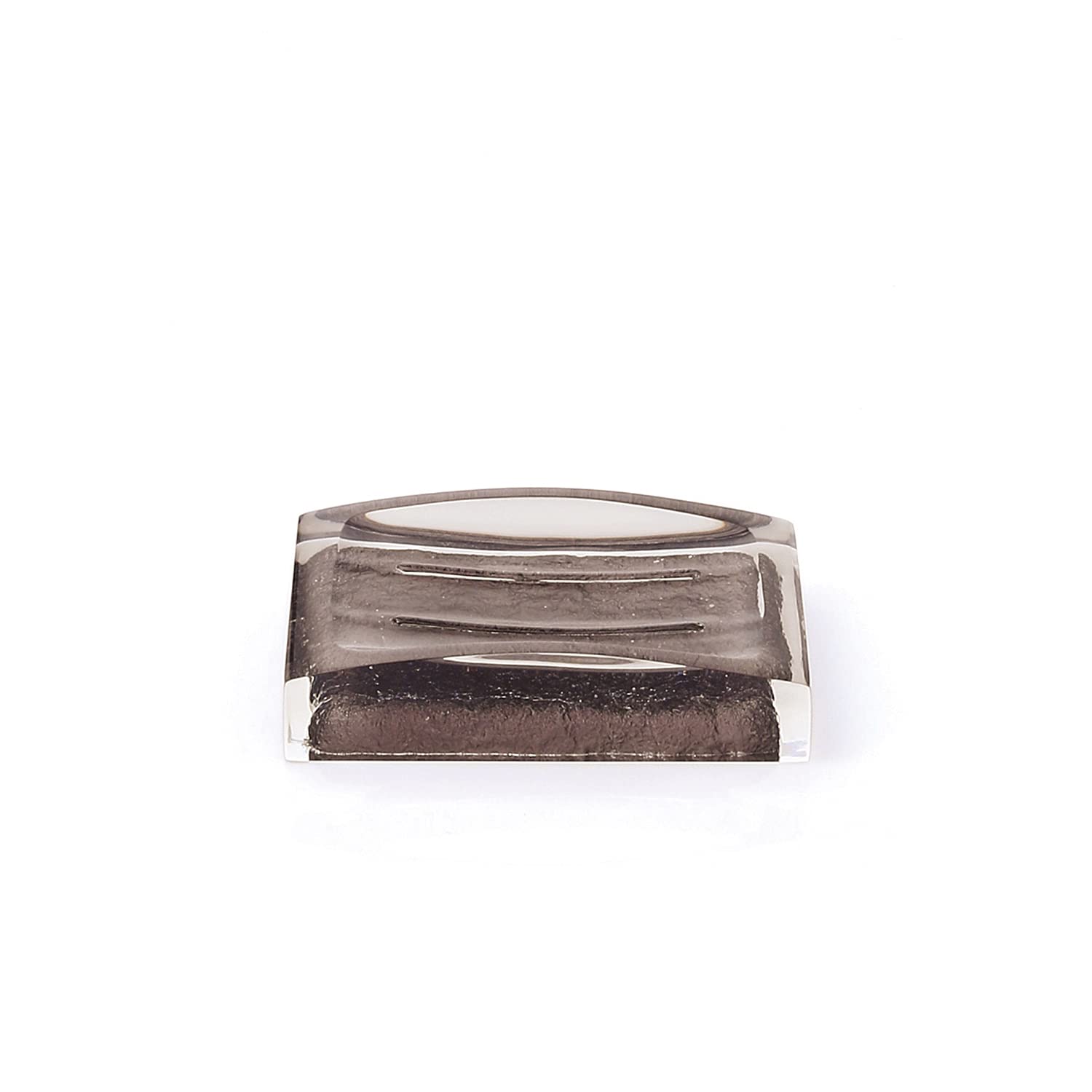 Gedy Antares Soap Dish, Resin, Brown, 7.5 x 11.2 x 2.7