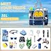 SRISE Mesh Beach Bag - Large Tote Bag for Family, Toys & Vacation Essentials - Blue