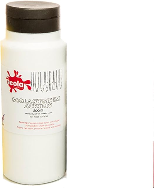 scola 500ml System Titanium White Pure Acrylic Artist Paint