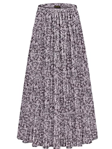Image of Women's Chiffon Elastic High Waist Pleated A-Line Maxi Skirts