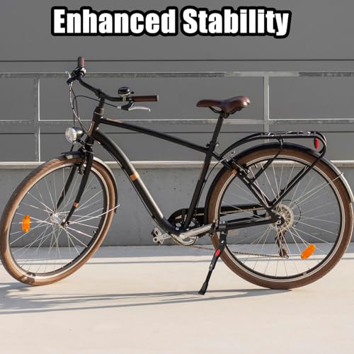 Mowouhn Bike Kickstand Aluminium Adjustable Center Bicycle Kickstand suitable Rear Side Bicycle Kickstand Fit for 26" 27.5" 29" 700C Bike Kick Stand for Bicycles Kickstand (Black)