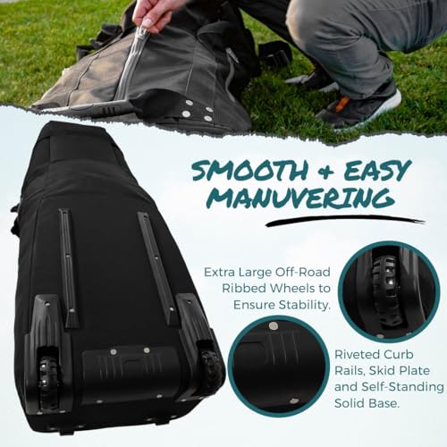 CaddyDaddy First Class Premium Soft-Sided Travel Cover with EVA Dense Foam Padding on Top, Wheels & Lockable YKK Zippers-Case for Transporting Clubs on Airlines–2 Year Travel Bag Replacement Coverage. - Thumbnail 3