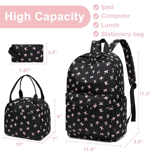 LEDAOU Backpack for Girls School Bag Kids Bookbag Teen Backpack Set Daypack with Lunch Bag and Pencil Case by LEDAOU - Used condition - Image 5