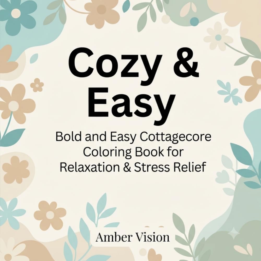 Cozy & Easy: Bold and Easy Cottagecore Coloring Book for Relaxation & Stress Relief