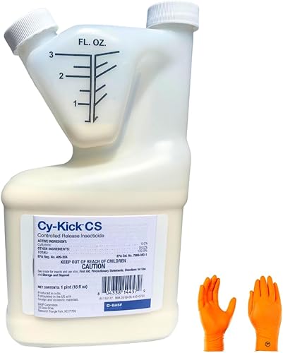 Cy-Kick CS Concentrado líquido  90 días de poder de control de plagas, tratamiento insecticida multiusos para exteriores, con guantes protectores
