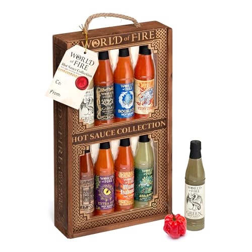 World of Fire Hot Sauce Variety Pack - 8 Hot Sauce Bottles Gift Set