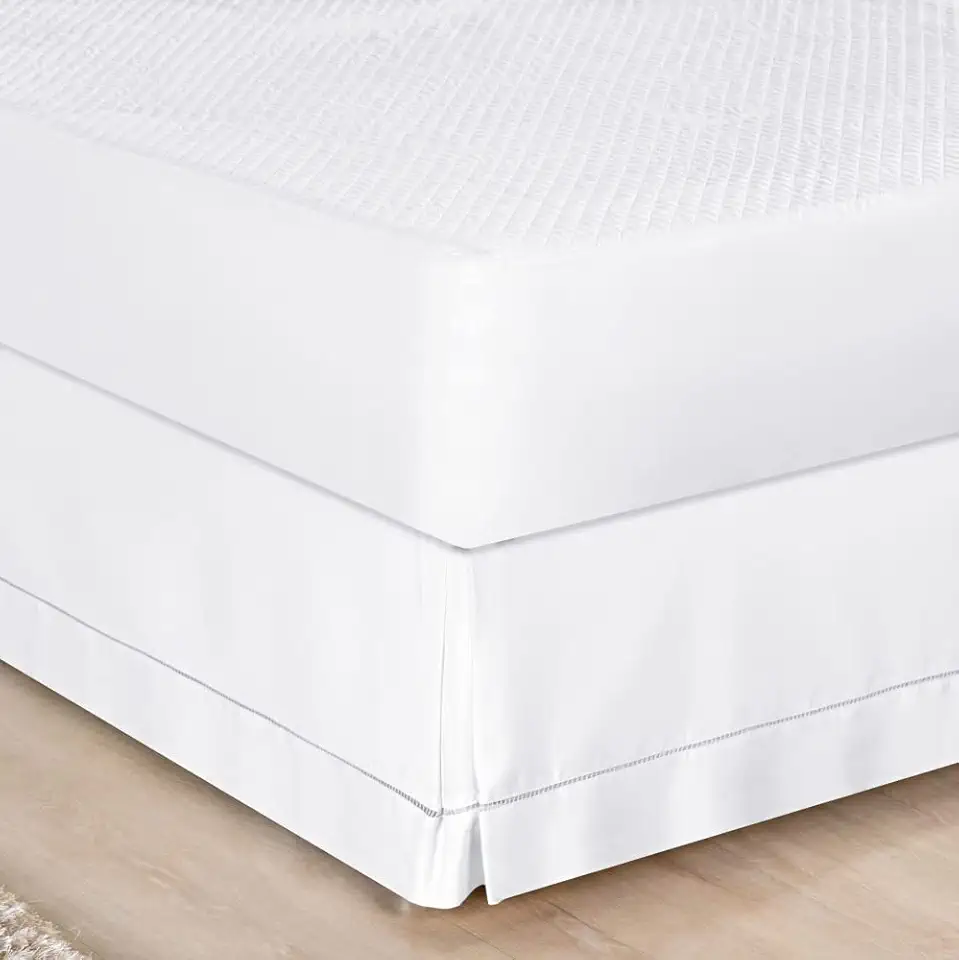 Saia para Cama Box Queen Bia Enxovais Branco Tecido