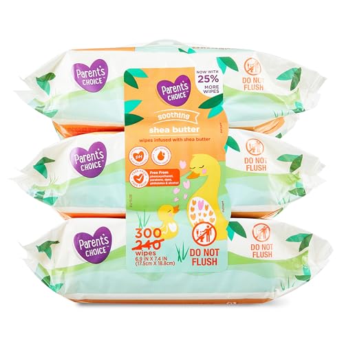Shea Butter Baby Wipes 300 Count - Free From Phenoxyethanol Parabens Phthalates And Alcohol - Enriched With Soothing Shea Butter - Ultra Soft - Gentle On Skin - Hypoallergenic And pH Balanced