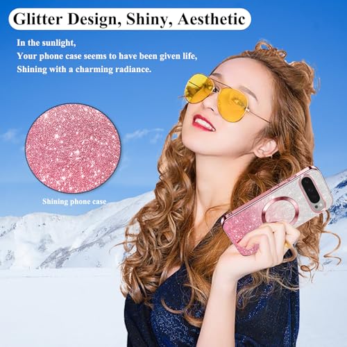 Coque Pixel 9 Pro transparente à paillettes idéale pour vos soirées et selfies