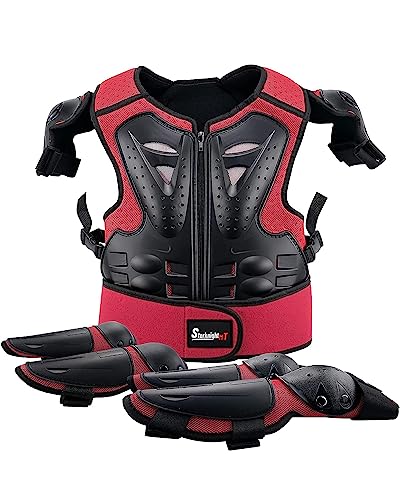 Starknightmt Kids Motorcycle Armor Suit Dirt Bike Gear Riding Protective Chest Spine Back Protector Shoulder Arm Elbow Knee Protector Pads For Cycling Skateboard,Skiing,Skating,Off-Road #TOP18