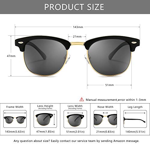 Image of SUNGAIT Polarized Sunglasses for Men and Women, Classic Half-Frame Retro Shades for Driving, Travel, and Outdoor Activities