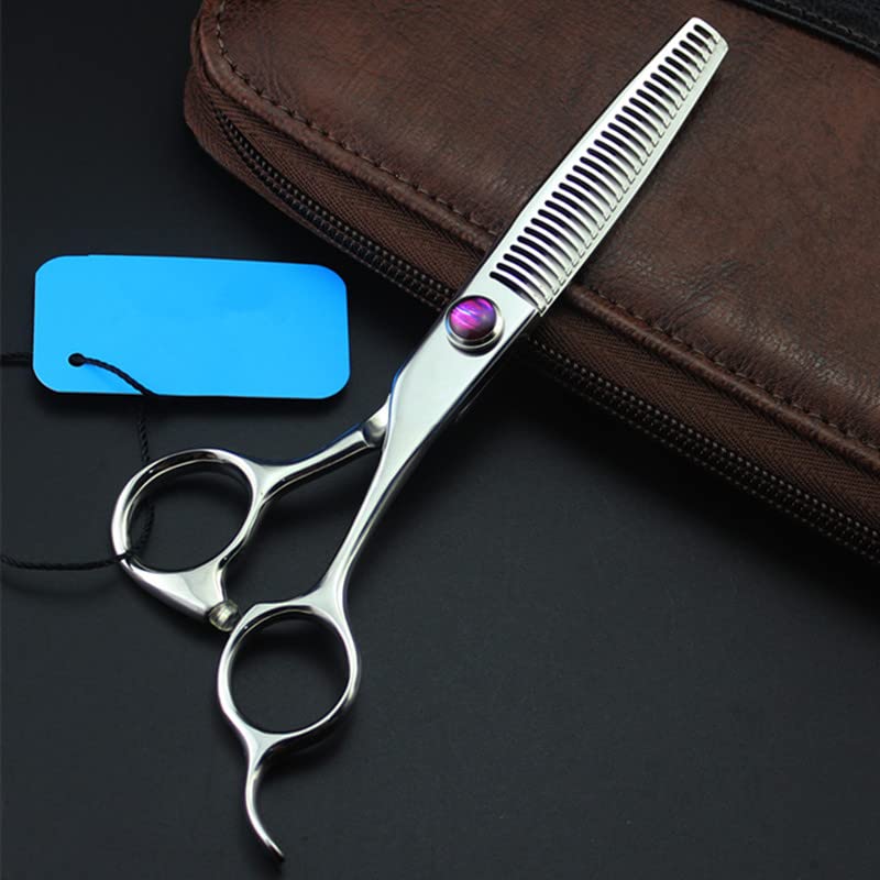 Professional Hair Cutting Shears, Professional Japan steel 6 inch Curved ax Teeth hair scissors barber thinning shears hairdressing scissors (Color : Thinning)
