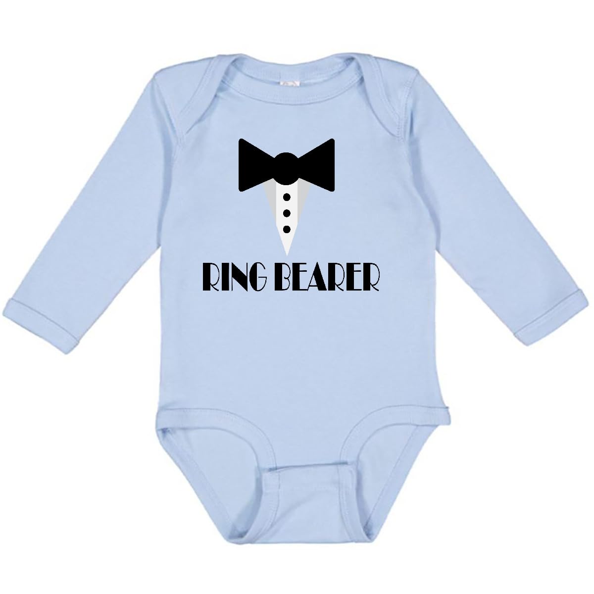 inktastic Ringbearer Mock Tux Wedding Tuxedo Long Sleeve Creeper