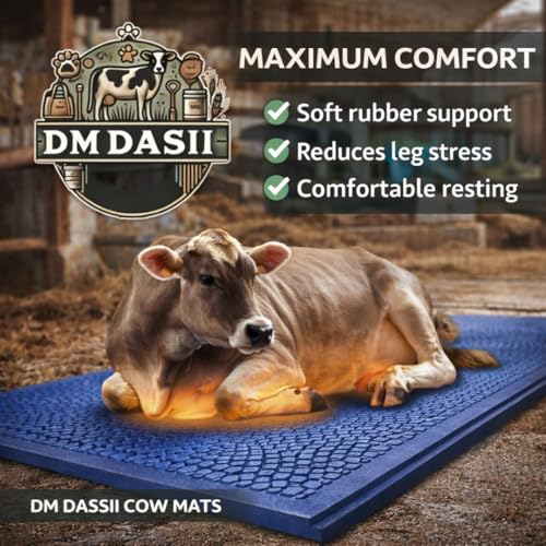 Image of DM DASII EVA Cow Mat for Dairy Farm | Anti-Slip Cattle Shed Flooring Mat for Cow & Buffalo | Heavy Duty Waterproof Livestock Mat | Comfortable, Shock Absorbent & Easy to Clean (Deluxe, Blue)