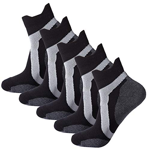 Men's Padded Anti Odor Blister Resistant Ankle Quarter Crew Hiking Socks, Size 7-12