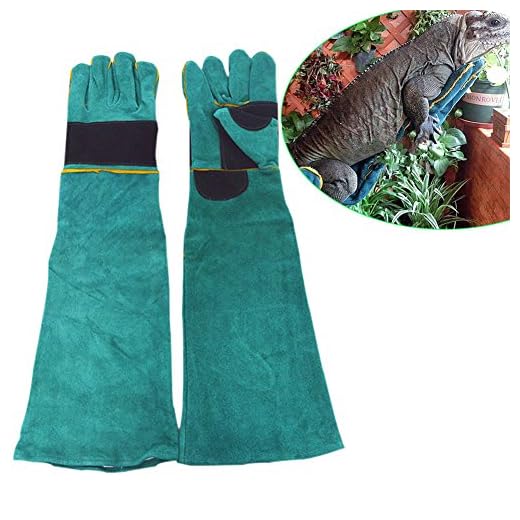 WINGOFFLY 23.6"Animal Handling Anti-bite/scratch Gloves For Dog Cat Bird Snake Parrot Lizard Wild Animals Protection Gloves(Deep Green)
