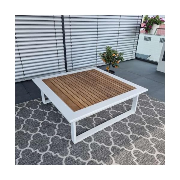 ICM Gartenlounge Set Cannes Aluminium Teak Weiß