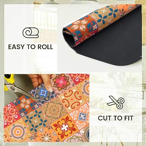 Image of HomeCloud Super Absorbent Dish Drying Mat for Kitchen Counter - Non-Slip, Heat-Resistant Rack Pad - Hides Stains, Ideal 4 Dishes, Coffee Maker, and Kitchen Appliances (Morrocan Rust, 50x40 cm)