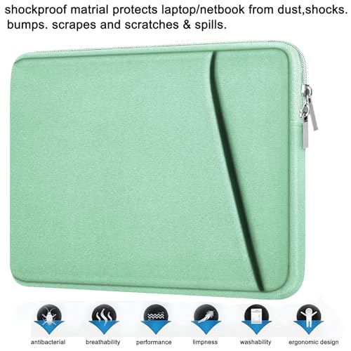 Image of Askuko Laptop Case, Shockproof Protective Computer Sleeve Cover, Handbags Portable Laptop Bag for 15.6 inch HP Dell Asus Lenovo Notebook Computer with Front Pocket, Light Blue