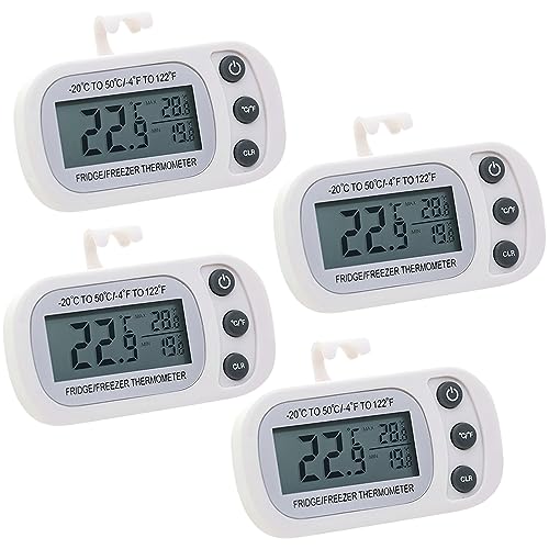 Lotvic Digital Fridge Thermometer 4PCS with Large LCD
