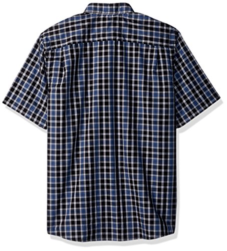 Wrangler Authentics Men’s Short Sleeve Plaid Woven Shirt, Caviar, L
