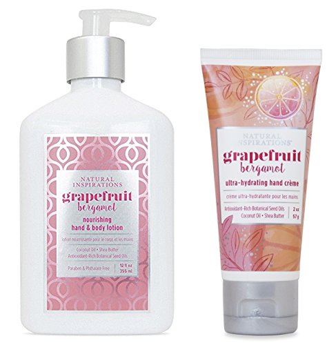 Natural Inspirations Hand & Body Lotion and Hand Creme Gift Set - Grapefruit Bergamot
