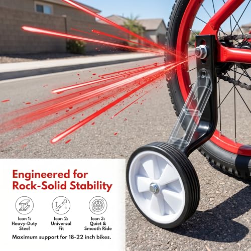 Image of Little World Bike Adjustable Stabilizer Training Wheels for 20 Inch Bike