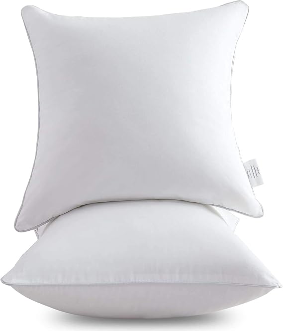 Leeden 20 x 20 Pillow Inserts Set of 2 (White) & 20 x 20 Pillow Inserts Set of 2 (Beige)