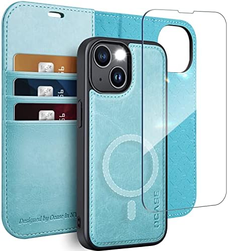 OCASE for iPhone 14 Case, Premium PU Leather iPhone 14 5G Wallet Case Flip Phone Cover with[RFID Blocking][Card Holder][TPU Inner Shell] for the 6.1 Inch 2022 5G,Black