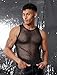 COOFANDY Mesh Shirt Men Fishnet Tank Top Casual Hollow Out T Shirt Vacation Shirts Sleeveless Gym Workout Muscle Vest Black