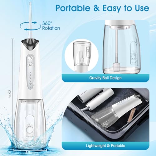 Anluomania Irrigador Bucal, Irrigador Dental Portatil, Water Flosser, 4 Boquillas 5 Modos, Irrigador Dental Inalámbrico, IPX7 Impermeable USB Recargable, Para Limpieza Dientes, Para Hogar y Viajes - imagen 7