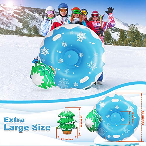 Extra Large 50 Inch Snow Tube with Backrest Tree No More Popped with Thicker K80 Military Grade Material Inflatable Snow Sled for Kids and Adults Durable Sledding Tubes Heavy Duty Inflatable Snow Tube - Thumbnail 4