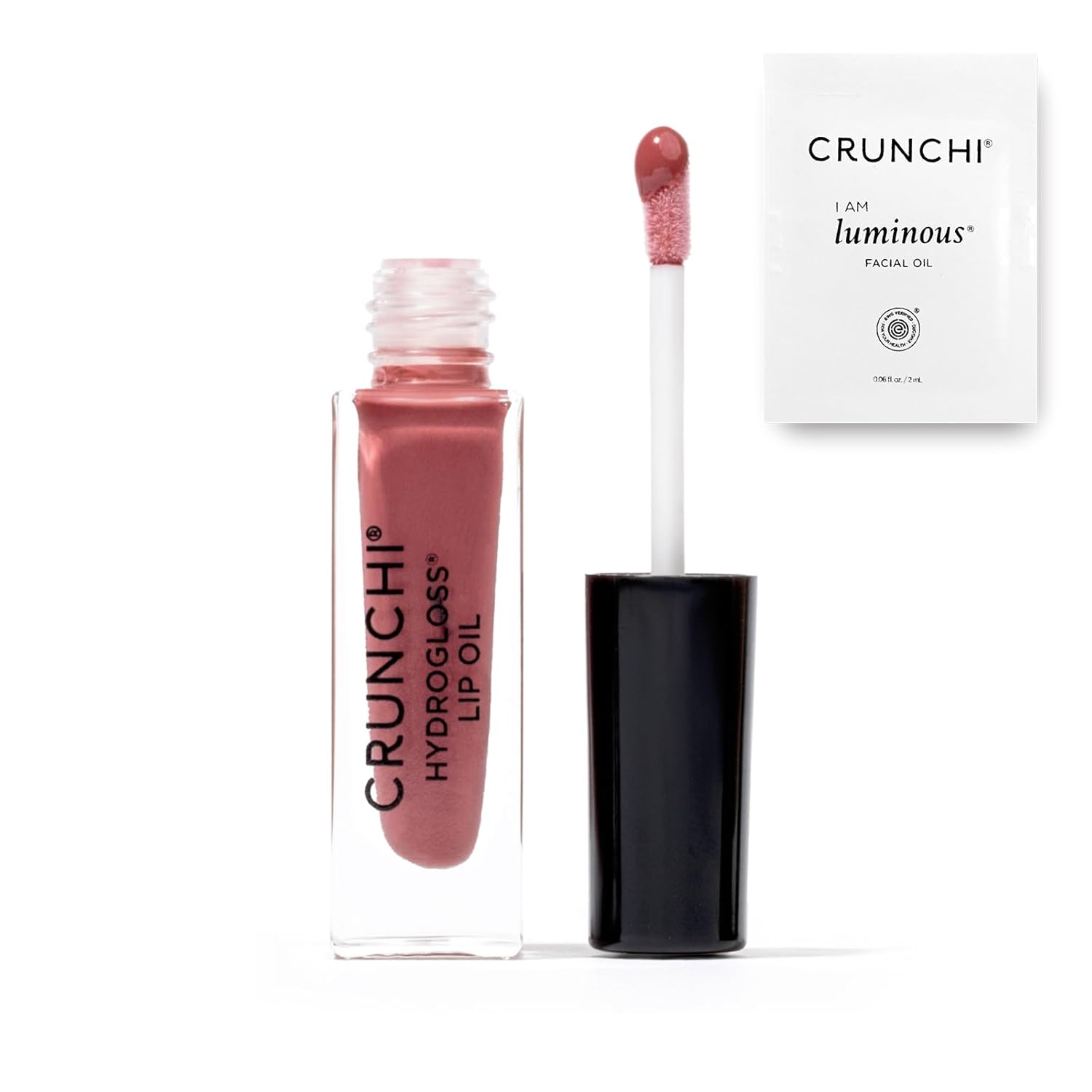 Crunchi Hydrogloss® Lip Oil, Non-Sticky Hydrating Lip Treatment with Natural Vanilla, High Shine Finish, EWG Verified® (Date Night)