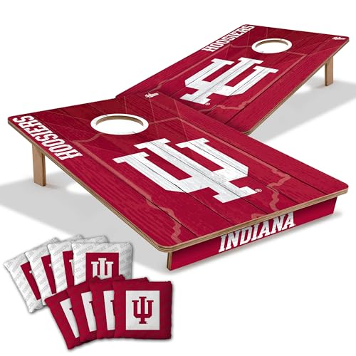 YouTheFan NCAA Indiana Hoosiers 2 x 3 Wood Cornhole Game with Logo Bags
